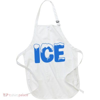 Ice Costume Logo Halloween Full-Length Apron With Pockets