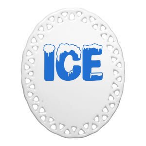 Ice Costume Logo Halloween Ceramic Oval Ornament