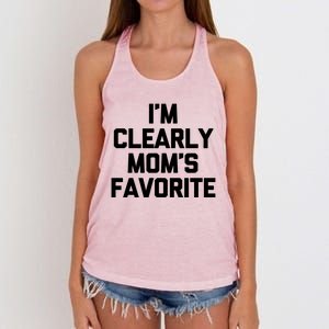 I'm Clearly Mom's Favorite Gift Funny Saying Sarcastic Mom Gift Women's Knotted Racerback Tank