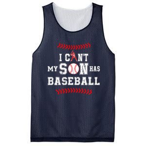 I Can't My Son Has Baseball Sports Funny Baseball Dad Mom Mesh Reversible Basketball Jersey Tank