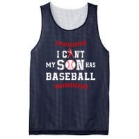 I Can't My Son Has Baseball Sports Funny Baseball Dad Mom Mesh Reversible Basketball Jersey Tank