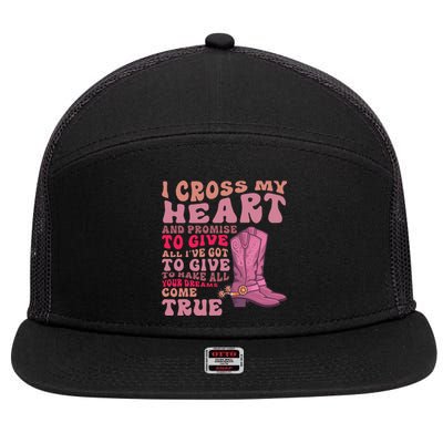 I Cross My Heart And Promise Apparel 7 Panel Mesh Trucker Snapback Hat