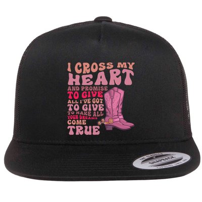 I Cross My Heart And Promise Apparel Flat Bill Trucker Hat