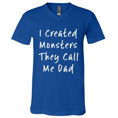 I Created Monsters They Call Me Dad Daddy Halloween Costume Gift V-Neck T-Shirt