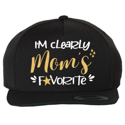 Im Clearly Moms Favorite Funny Son Daughter Wool Snapback Cap