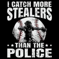 I Catch More Stealers Than The Police Funny Baseball Catcher City Backpack