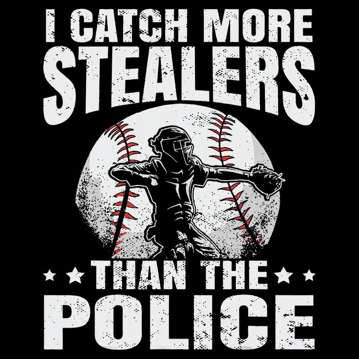 I Catch More Stealers Than The Police Funny Baseball Catcher City Backpack