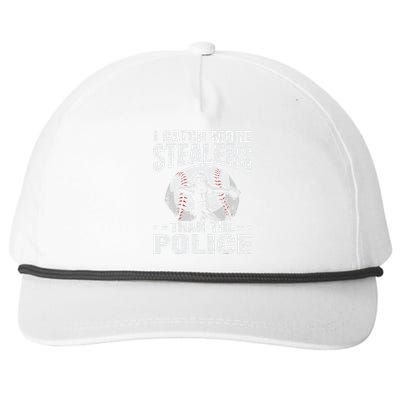 I Catch More Stealers Than The Police Funny Baseball Catcher Snapback Five-Panel Rope Hat