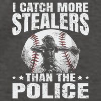 I Catch More Stealers Than The Police Funny Baseball Catcher Vector Backpack