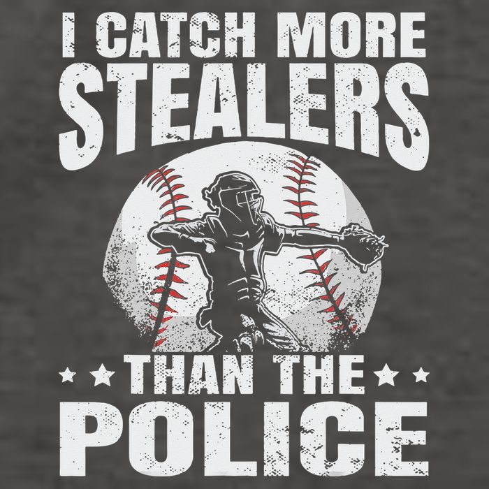 I Catch More Stealers Than The Police Funny Baseball Catcher Vector Backpack