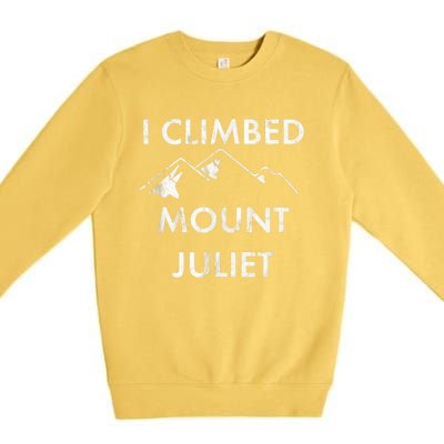 I Climbed Mount Juliet Distressed Funny Premium Crewneck Sweatshirt