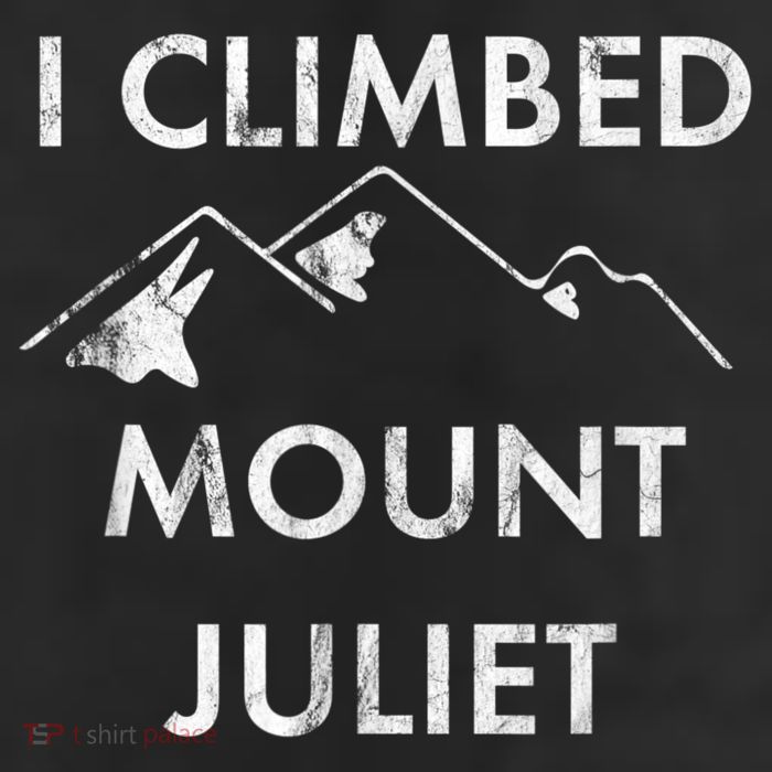 I Climbed Mount Juliet Distressed Funny 7 Panel Mesh Trucker Snapback Hat