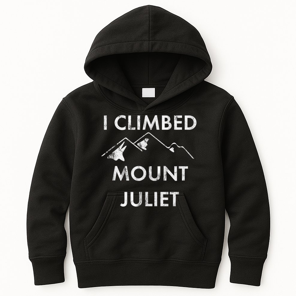 I Climbed Mount Juliet Distressed Funny Kids Hoodie