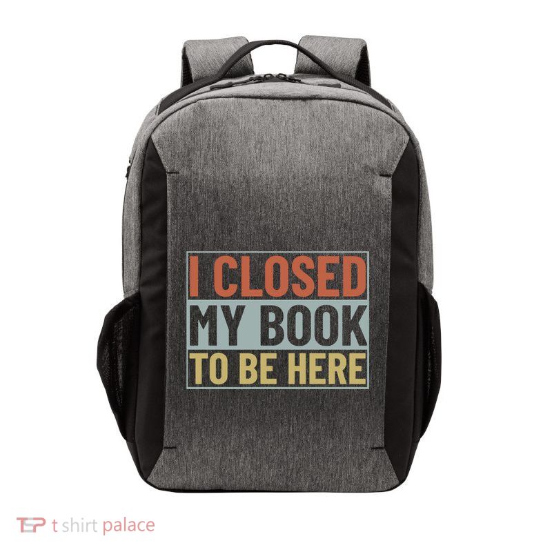 I Closed My Book To Be Here Reading Fan Vector Backpack