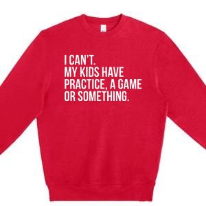 I Cant My Have Practice A Game Or Something Premium Crewneck Sweatshirt