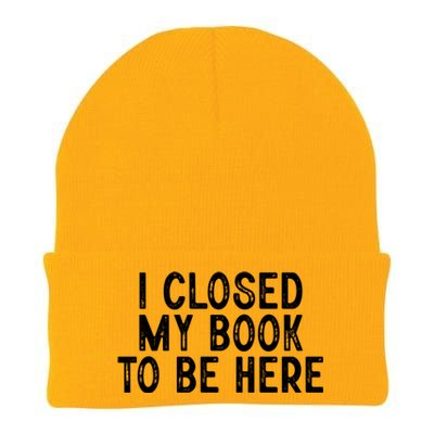 I Closed My Book To Be Here Reading Fan Knit Cap Winter Beanie