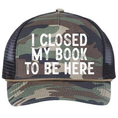 I Closed My Book To Be Here Reading Fan Retro Rope Trucker Hat Cap