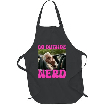 Inspired - Cheeky Message - Shut Up Nerd - Go Outside Nerd Full-Length Apron With Pockets