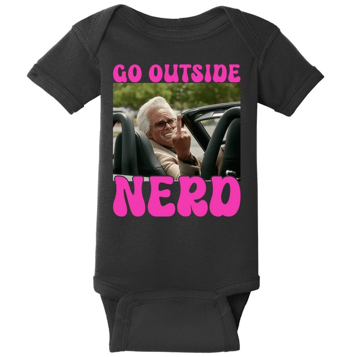 Inspired - Cheeky Message - Shut Up Nerd - Go Outside Nerd Baby Bodysuit