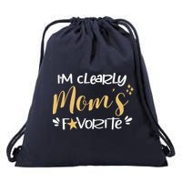 I'm Clearly Mom's Favorite Son or Daughter Funny Mom's Drawstring Bag
