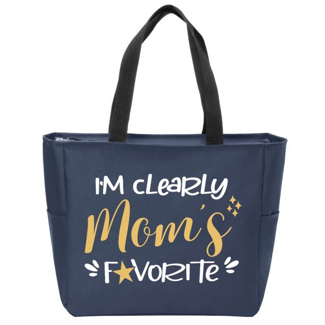 I'm Clearly Mom's Favorite Son or Daughter Funny Mom's Zip Tote Bag
