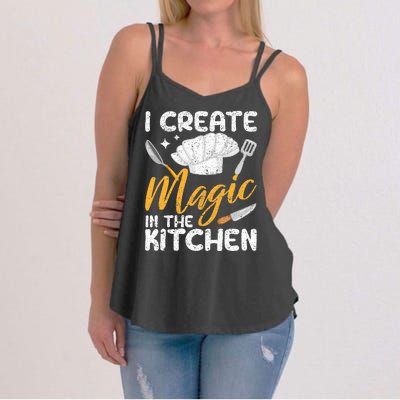 I Create Magic In The Kitchen Funny Cooking Foodie Chef Cook Women's Strappy Tank