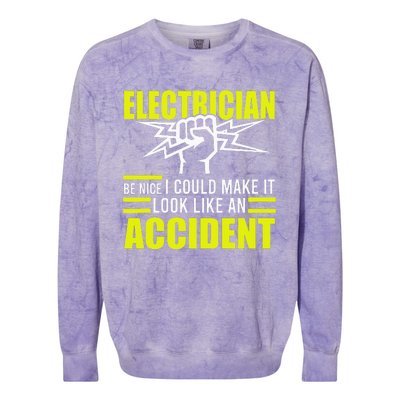 I Could Make It Look Like An Accident Electrician Colorblast Crewneck Sweatshirt