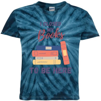 I Closed My Book To Be Here Kids Tie-Dye T-Shirt