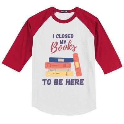 I Closed My Book To Be Here Kids Colorblock Raglan Jersey