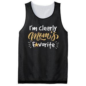 Im Clearly Moms Favorite Son Or Daughter Funny Gift Mesh Reversible Basketball Jersey Tank