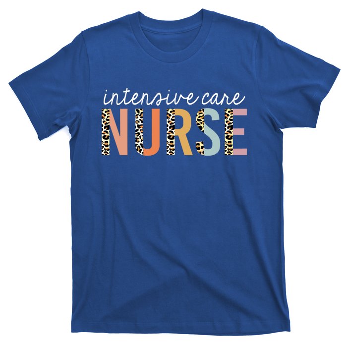 Intensive Care Nurse Leopard Print Icu Nursing School Gift T-Shirt