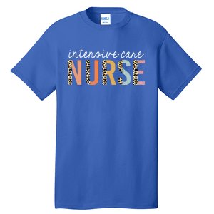 Intensive Care Nurse Leopard Print Icu Nursing School Gift Tall T-Shirt