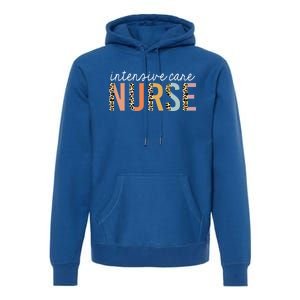 Intensive Care Nurse Leopard Print Icu Nursing School Gift Premium Hoodie