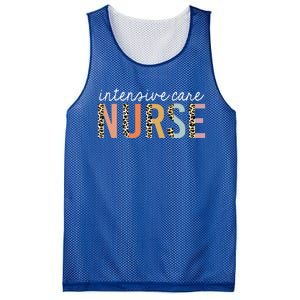 Intensive Care Nurse Leopard Print Icu Nursing School Gift Mesh Reversible Basketball Jersey Tank