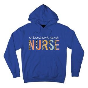 Intensive Care Nurse Leopard Print Icu Nursing School Gift Tall Hoodie