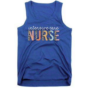 Intensive Care Nurse Leopard Print Icu Nursing School Gift Tank Top