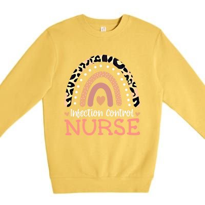 Infection Control Nurse Leopard Rainbow Appreciation Gift Premium Crewneck Sweatshirt