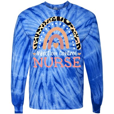 Infection Control Nurse Leopard Rainbow Appreciation Gift Tie-Dye Long Sleeve Shirt