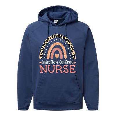 Infection Control Nurse Leopard Rainbow Appreciation Gift Performance Fleece Hoodie