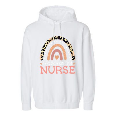 Infection Control Nurse Leopard Rainbow Appreciation Gift Garment-Dyed Fleece Hoodie