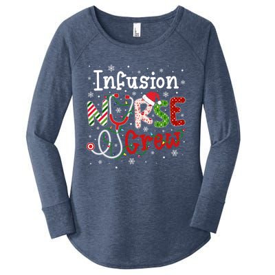 Infusion Christmas Nurse Crew Nursing Christmas Pattern Funny Gift Women's Perfect Tri Tunic Long Sleeve Shirt