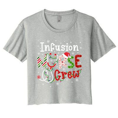 Infusion Christmas Nurse Crew Nursing Christmas Pattern Funny Gift Women's Crop Top Tee