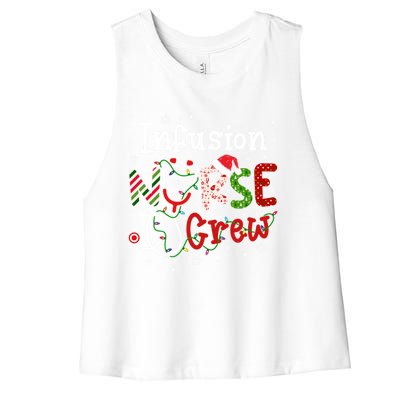 Infusion Christmas Nurse Crew Nursing Christmas Pattern Funny Gift Women's Racerback Cropped Tank