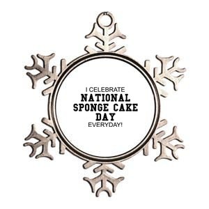 I Celebrate National Sponge Cake Day Everyday! Great Gift Food Lover Great Gift Metallic Star Ornament