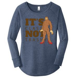 It's Class Not Trashy Fashion Funny Bigfoot Women's Perfect Tri Tunic Long Sleeve Shirt