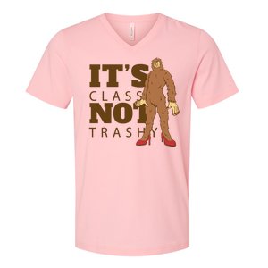 It's Class Not Trashy Fashion Funny Bigfoot V-Neck T-Shirt