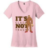 It's Class Not Trashy Fashion Funny Bigfoot Women's V-Neck T-Shirt