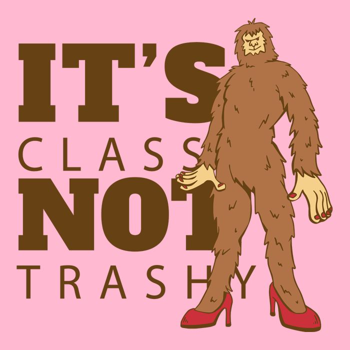 It's Class Not Trashy Fashion Funny Bigfoot Women's V-Neck T-Shirt