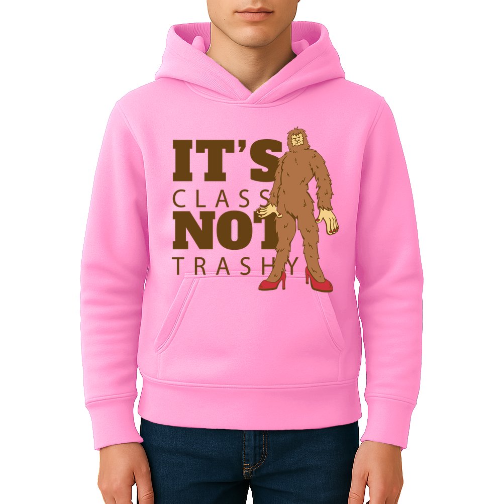 It's Class Not Trashy Fashion Funny Bigfoot Kids Hoodie