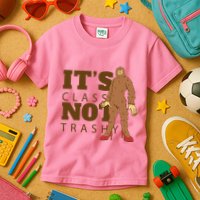 It's Class Not Trashy Fashion Funny Bigfoot Kids T-Shirt
